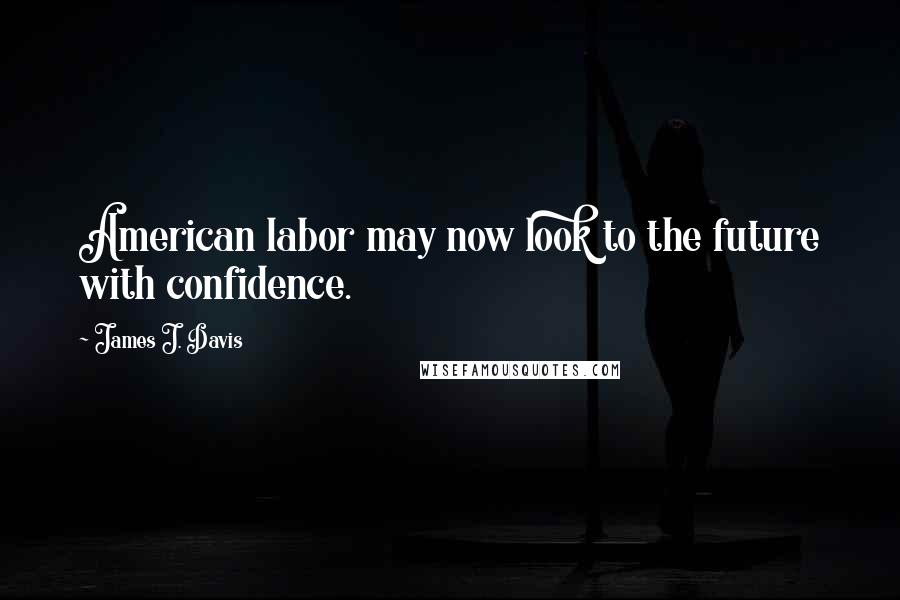 James J. Davis Quotes: American labor may now look to the future with confidence.