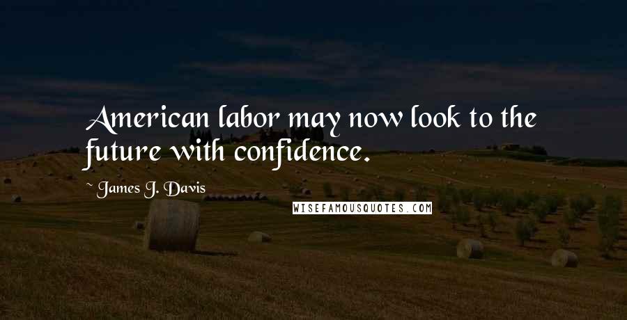 James J. Davis Quotes: American labor may now look to the future with confidence.