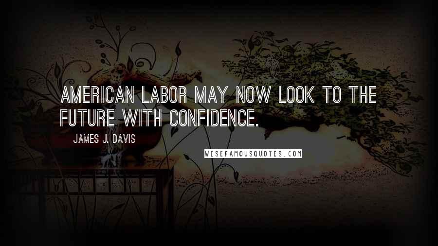James J. Davis Quotes: American labor may now look to the future with confidence.