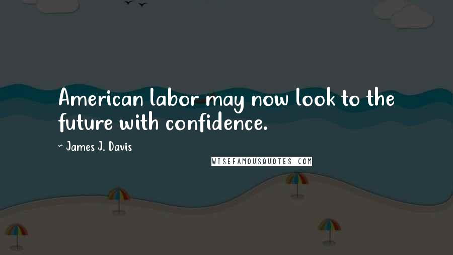 James J. Davis Quotes: American labor may now look to the future with confidence.