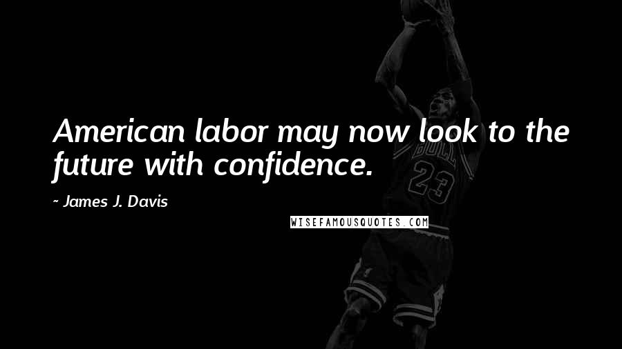 James J. Davis Quotes: American labor may now look to the future with confidence.