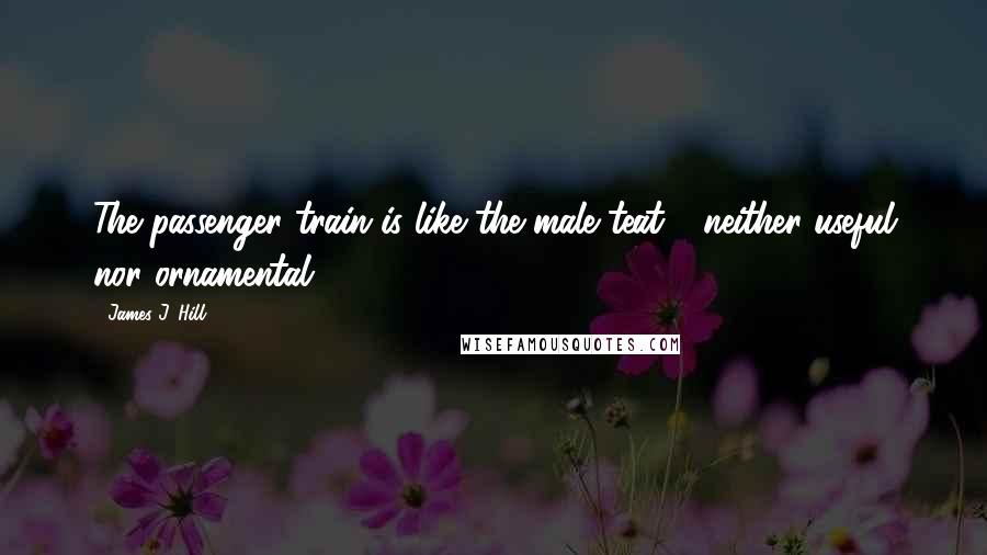 James J. Hill Quotes: The passenger train is like the male teat - neither useful nor ornamental.