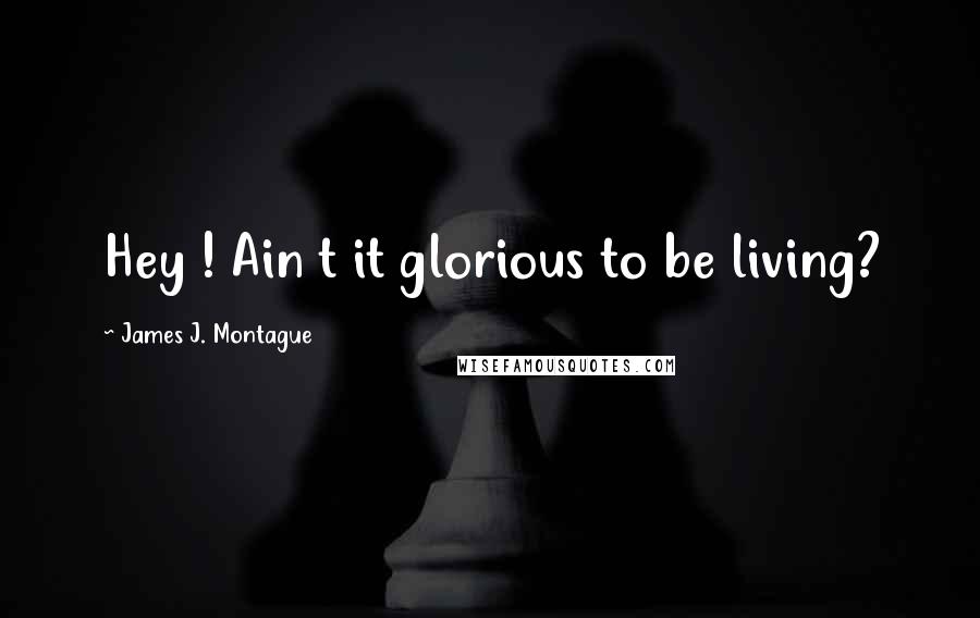 James J. Montague Quotes: Hey ! Ain t it glorious to be living?