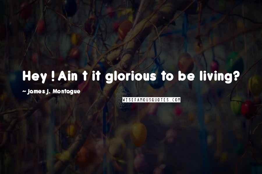 James J. Montague Quotes: Hey ! Ain t it glorious to be living?