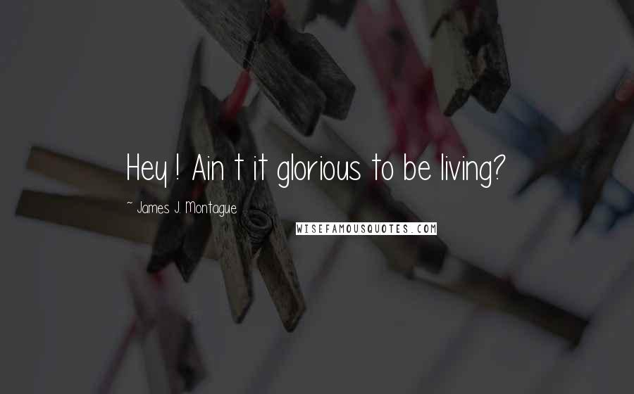 James J. Montague Quotes: Hey ! Ain t it glorious to be living?