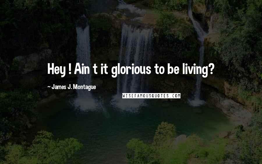 James J. Montague Quotes: Hey ! Ain t it glorious to be living?