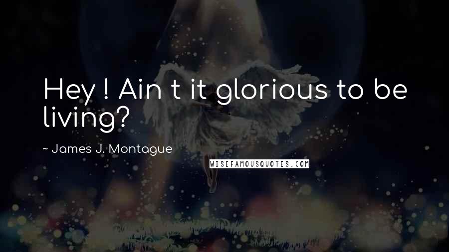 James J. Montague Quotes: Hey ! Ain t it glorious to be living?