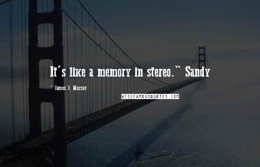 James J. Murray Quotes: It's like a memory in stereo." Sandy