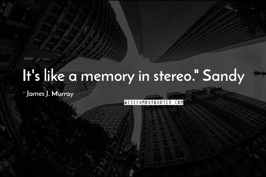 James J. Murray Quotes: It's like a memory in stereo." Sandy