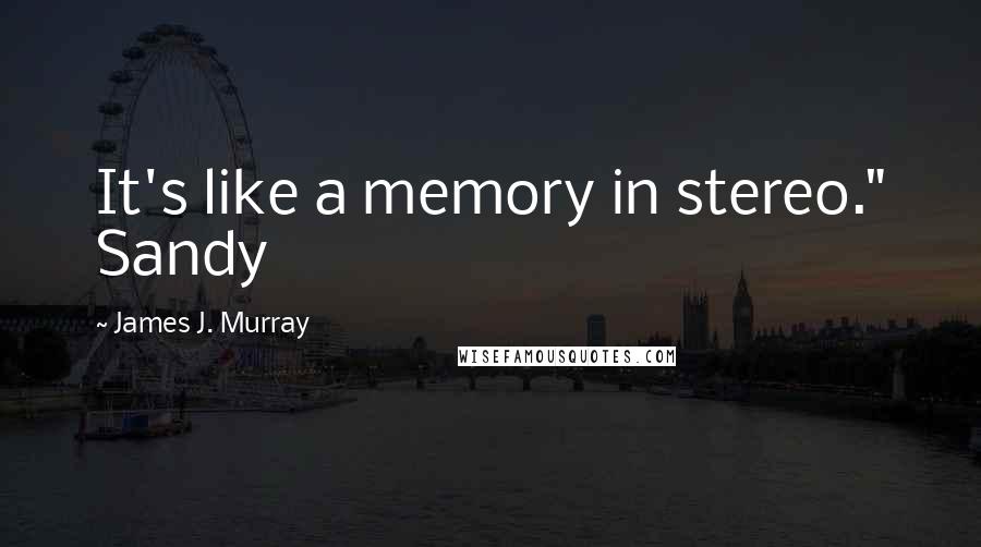 James J. Murray Quotes: It's like a memory in stereo." Sandy