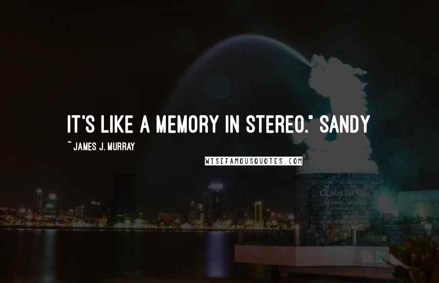 James J. Murray Quotes: It's like a memory in stereo." Sandy