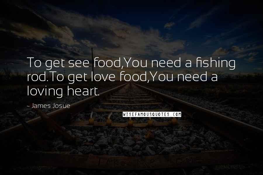 James Josue Quotes: To get see food,You need a fishing rod.To get love food,You need a loving heart.