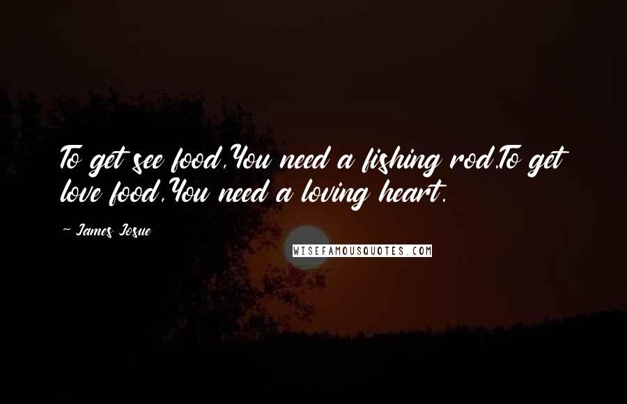 James Josue Quotes: To get see food,You need a fishing rod.To get love food,You need a loving heart.