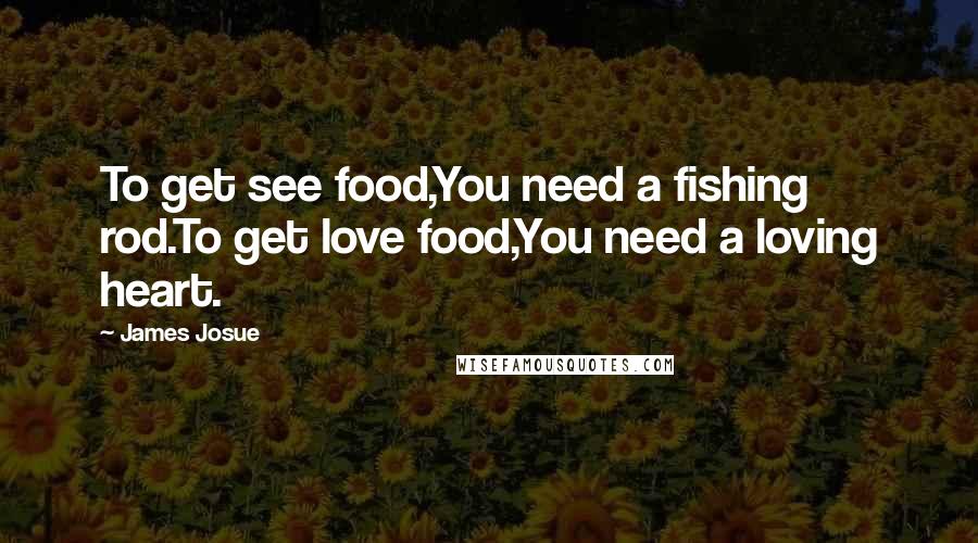 James Josue Quotes: To get see food,You need a fishing rod.To get love food,You need a loving heart.