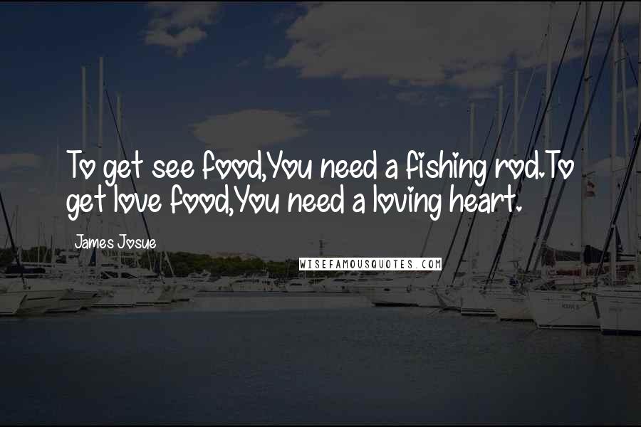 James Josue Quotes: To get see food,You need a fishing rod.To get love food,You need a loving heart.