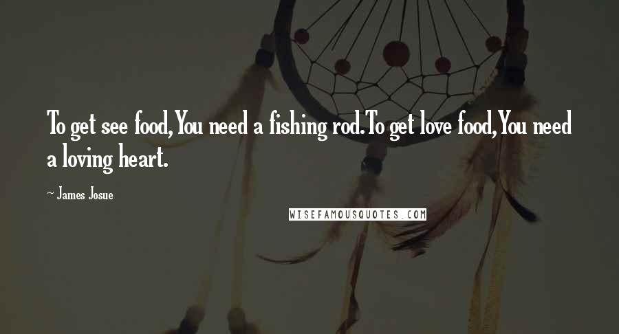 James Josue Quotes: To get see food,You need a fishing rod.To get love food,You need a loving heart.