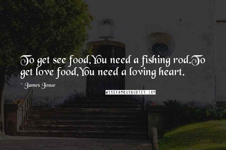 James Josue Quotes: To get see food,You need a fishing rod.To get love food,You need a loving heart.