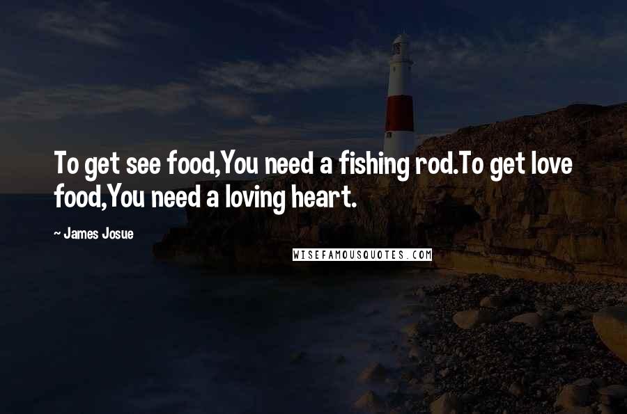 James Josue Quotes: To get see food,You need a fishing rod.To get love food,You need a loving heart.