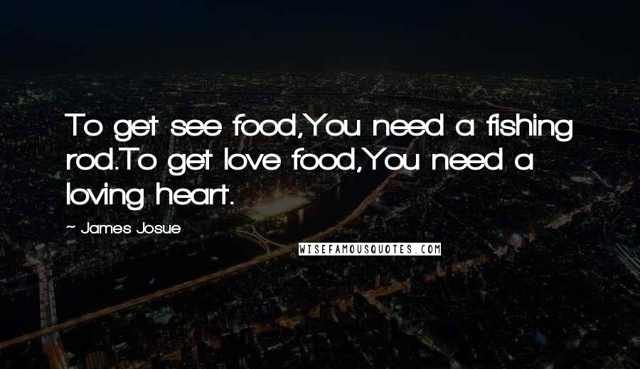 James Josue Quotes: To get see food,You need a fishing rod.To get love food,You need a loving heart.