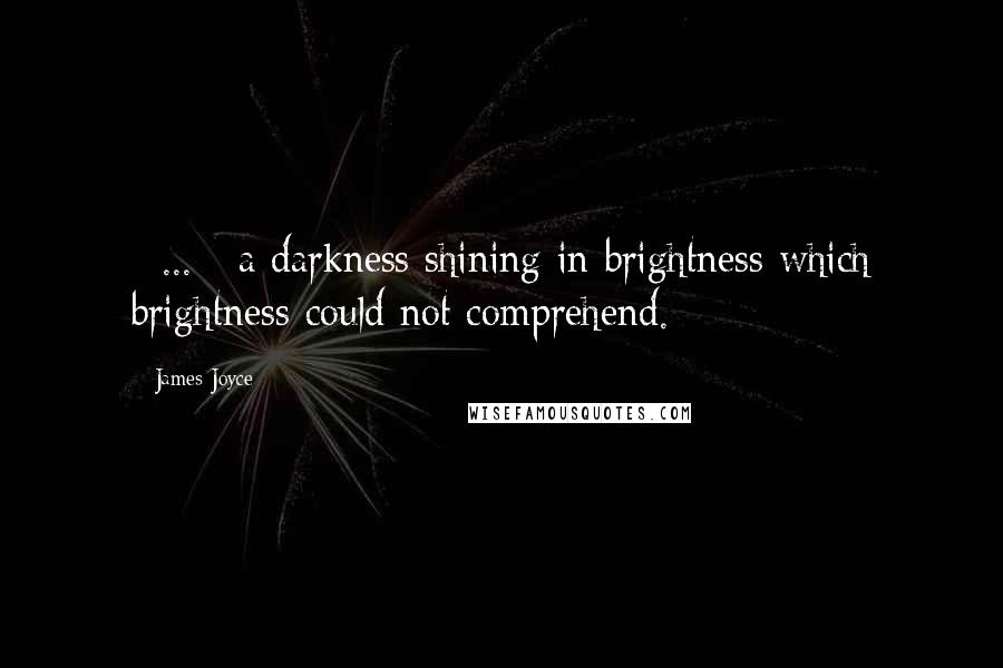 James Joyce Quotes: [ ... ] a darkness shining in brightness which brightness could not comprehend.