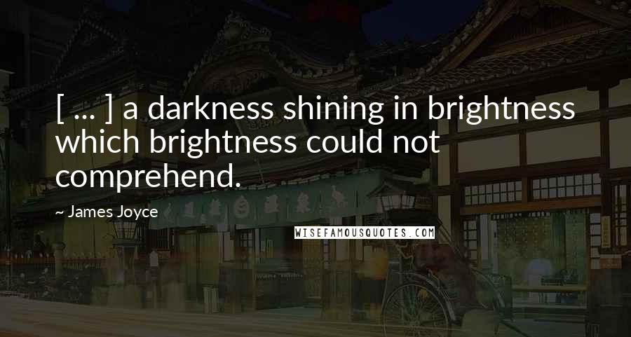 James Joyce Quotes: [ ... ] a darkness shining in brightness which brightness could not comprehend.