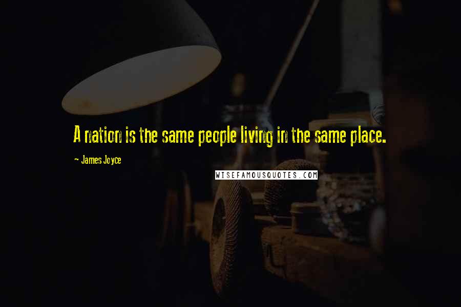 James Joyce Quotes: A nation is the same people living in the same place.