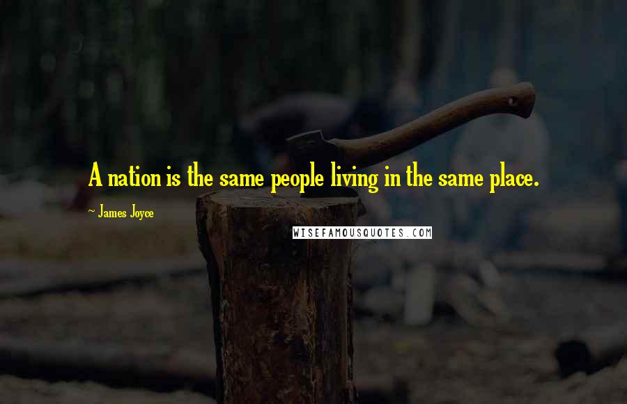 James Joyce Quotes: A nation is the same people living in the same place.