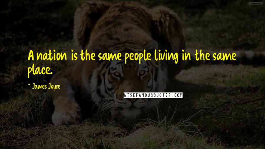 James Joyce Quotes: A nation is the same people living in the same place.