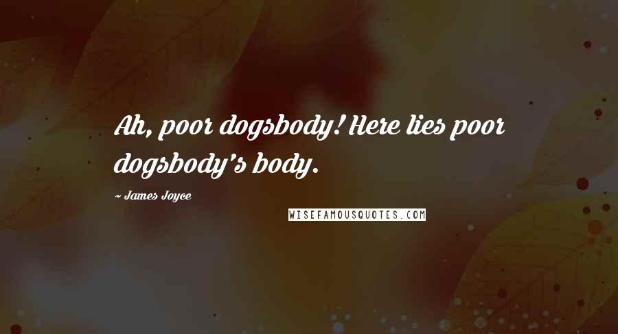 James Joyce Quotes: Ah, poor dogsbody! Here lies poor dogsbody's body.