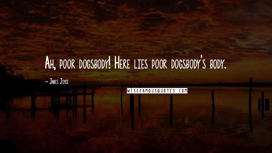 James Joyce Quotes: Ah, poor dogsbody! Here lies poor dogsbody's body.