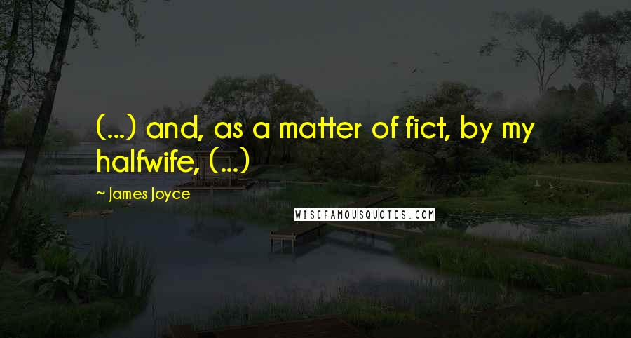 James Joyce Quotes: (...) and, as a matter of fict, by my halfwife, (...)