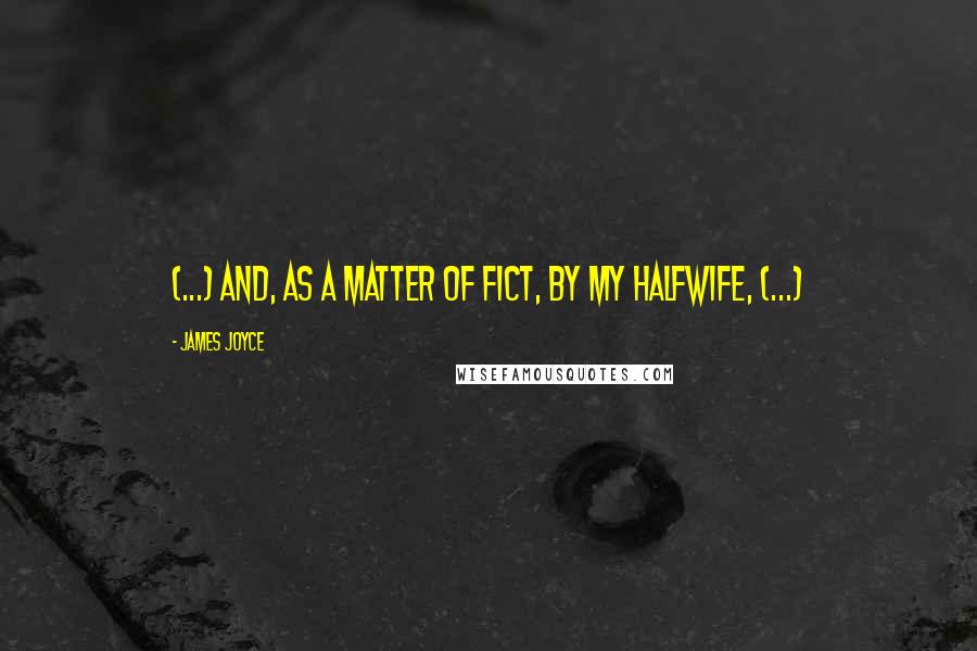 James Joyce Quotes: (...) and, as a matter of fict, by my halfwife, (...)