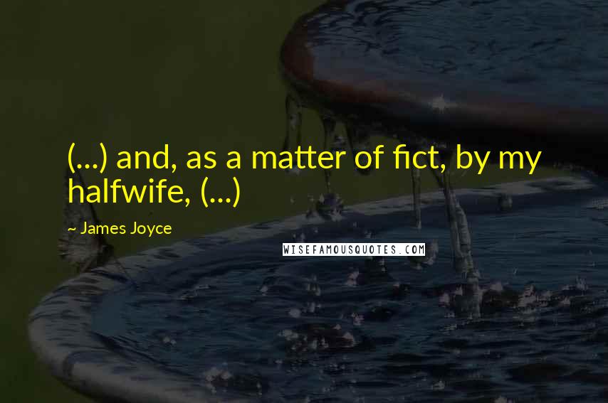 James Joyce Quotes: (...) and, as a matter of fict, by my halfwife, (...)