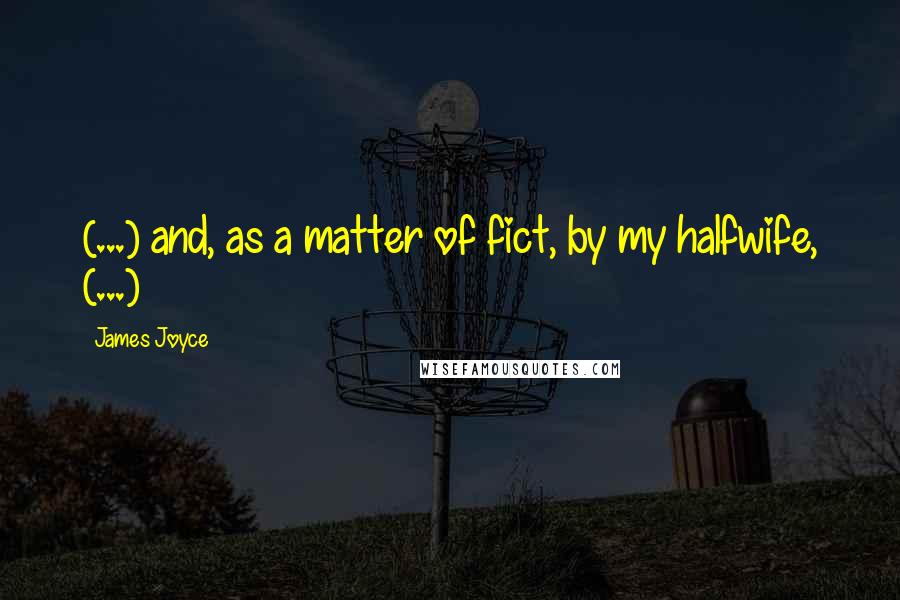 James Joyce Quotes: (...) and, as a matter of fict, by my halfwife, (...)