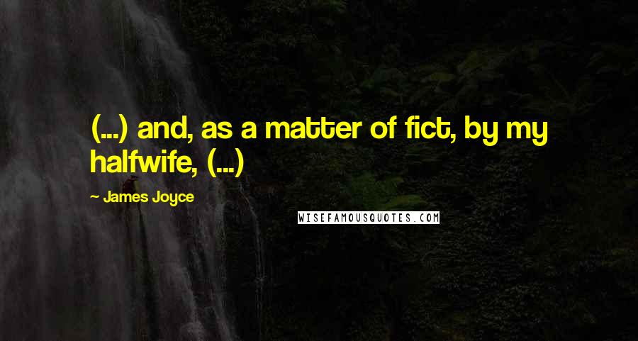 James Joyce Quotes: (...) and, as a matter of fict, by my halfwife, (...)