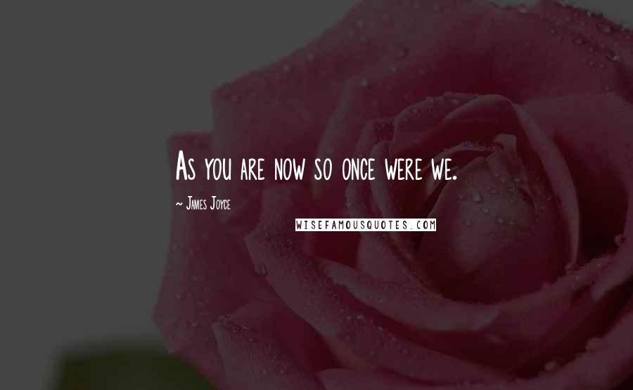 James Joyce Quotes: As you are now so once were we.