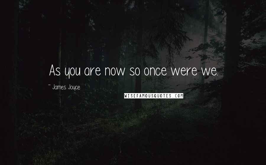 James Joyce Quotes: As you are now so once were we.