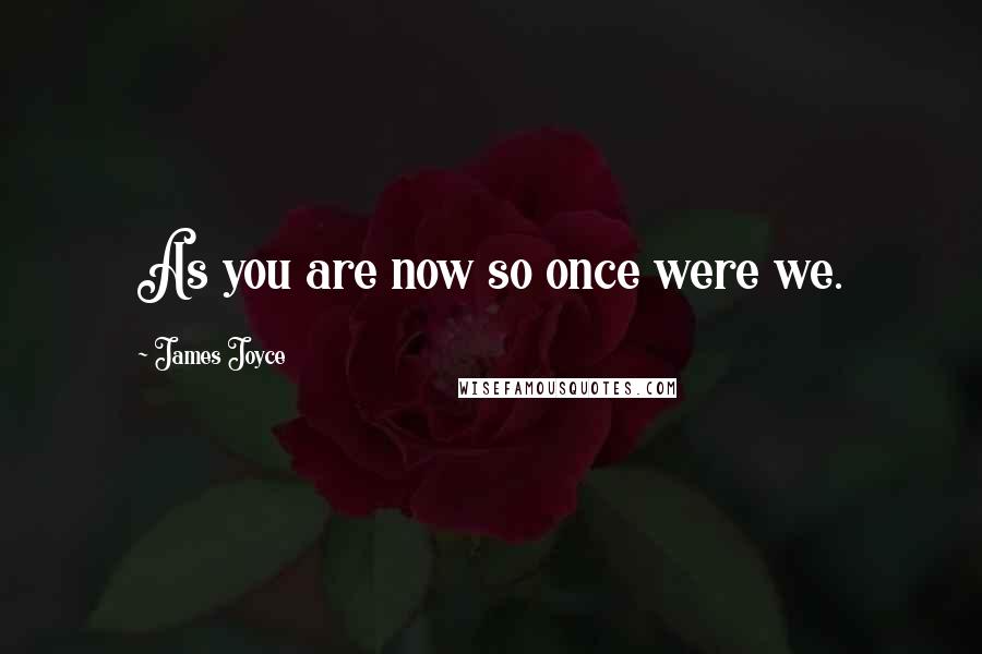 James Joyce Quotes: As you are now so once were we.