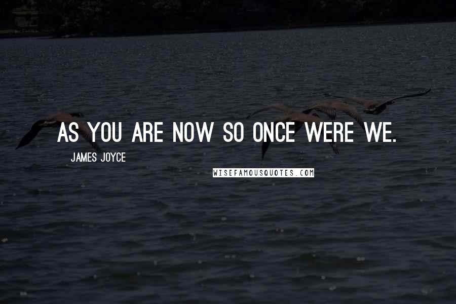 James Joyce Quotes: As you are now so once were we.