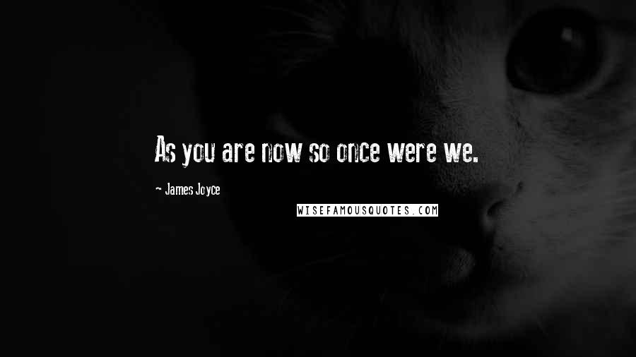 James Joyce Quotes: As you are now so once were we.