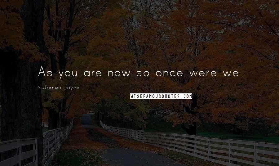 James Joyce Quotes: As you are now so once were we.