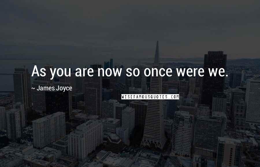 James Joyce Quotes: As you are now so once were we.