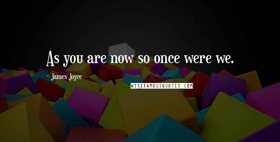 James Joyce Quotes: As you are now so once were we.