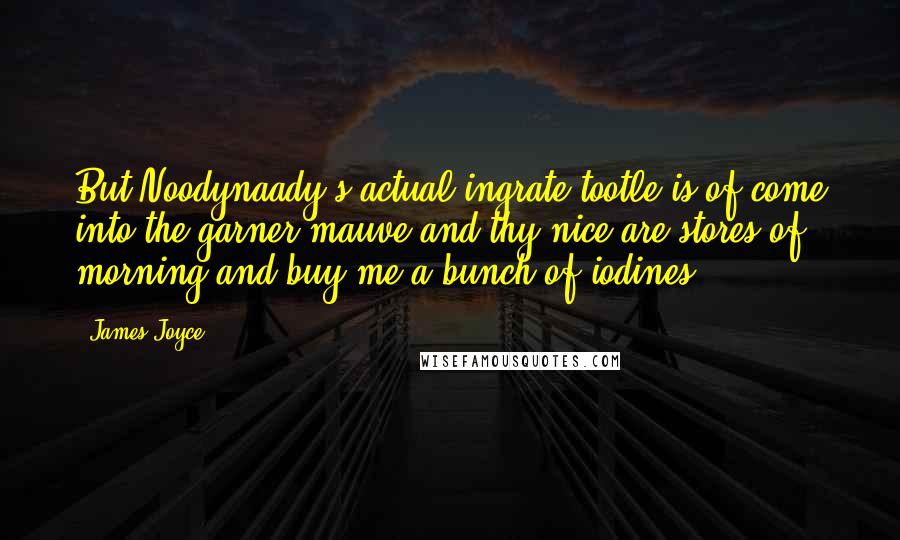 James Joyce Quotes: But Noodynaady's actual ingrate tootle is of come into the garner mauve and thy nice are stores of morning and buy me a bunch of iodines.