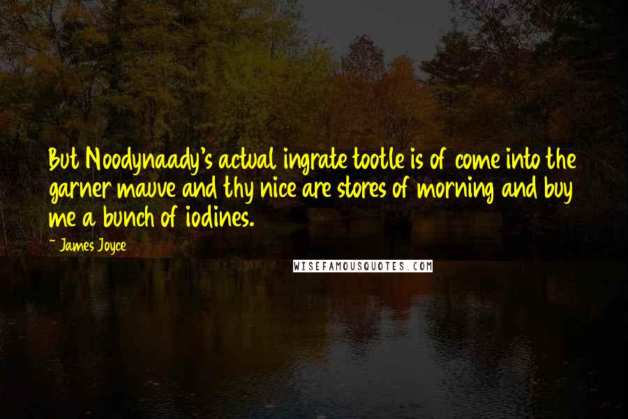 James Joyce Quotes: But Noodynaady's actual ingrate tootle is of come into the garner mauve and thy nice are stores of morning and buy me a bunch of iodines.