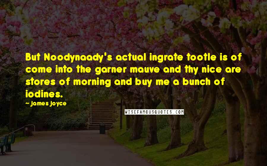 James Joyce Quotes: But Noodynaady's actual ingrate tootle is of come into the garner mauve and thy nice are stores of morning and buy me a bunch of iodines.