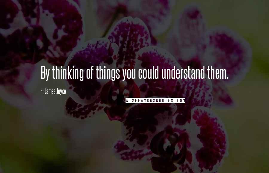 James Joyce Quotes: By thinking of things you could understand them.