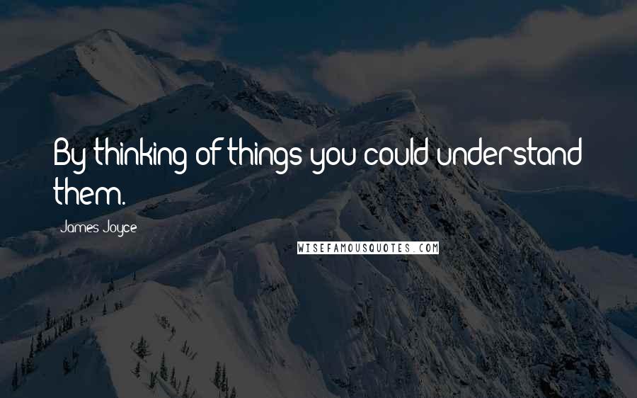 James Joyce Quotes: By thinking of things you could understand them.