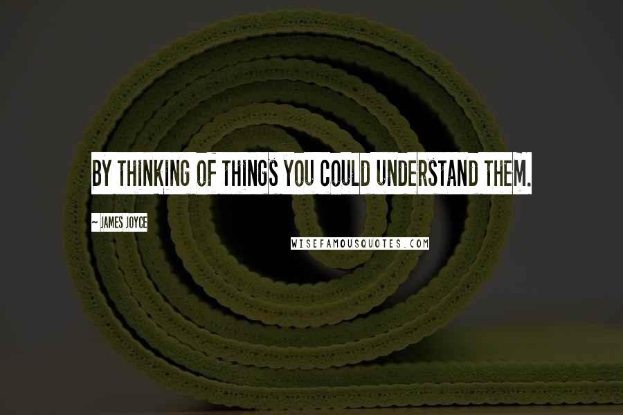 James Joyce Quotes: By thinking of things you could understand them.