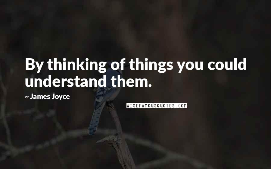 James Joyce Quotes: By thinking of things you could understand them.